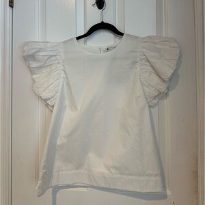 English Factory top - size large, could also fit medium, white ruffle top